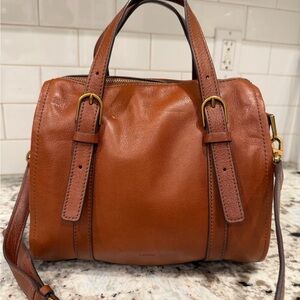 Fossil Tan Leather Satchel